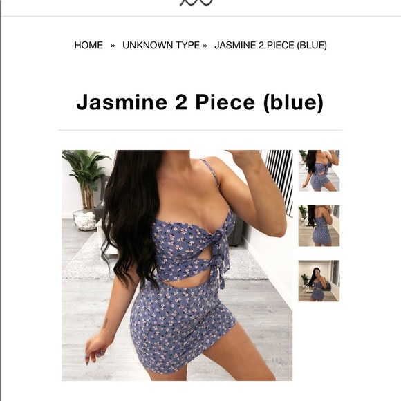 lauras boutique Tops - Jasmine 2 piece (blue) floral